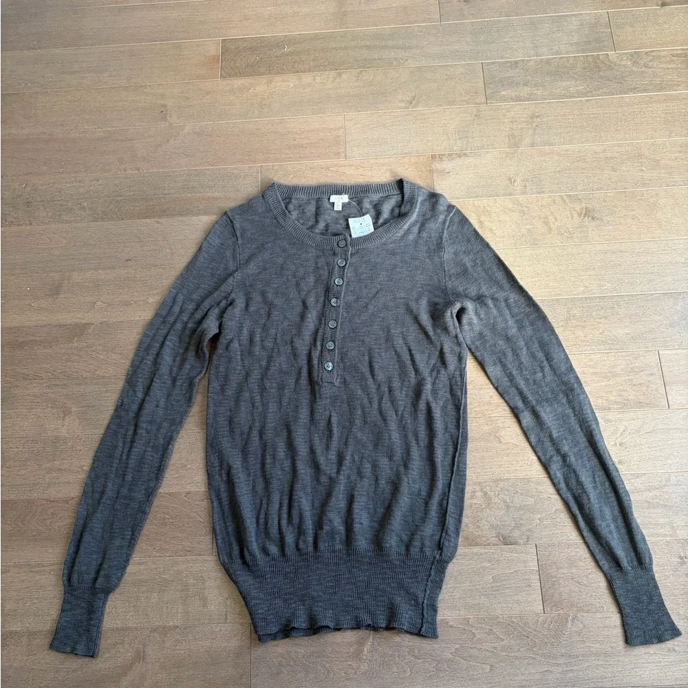 J. Crew Charcoal Button-Up Women's Sweater